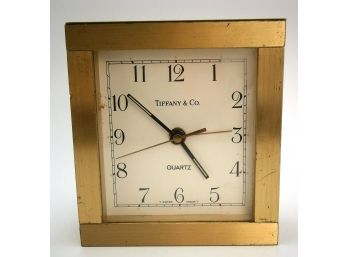 Vintage Tiffany & Co. Brass Quartz Desk Clock