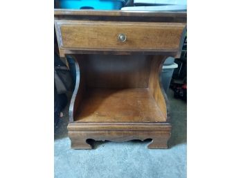 A Vintage Single Drawer Night Table - Solid Wood