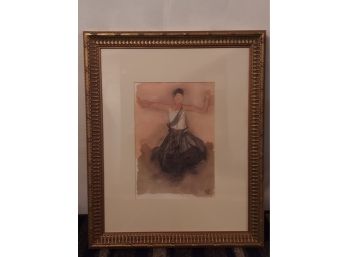 Female Figure Print Matted And Framed
