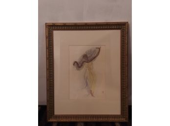 Female Figure Print Framed And Matted