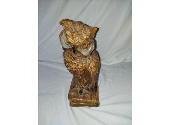 Vintage Owl  Solid Wood Statue