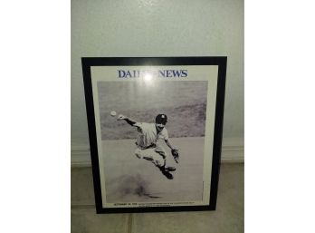 1955 Yankees Shortstop Phil Risotto Daily News Framed Photo