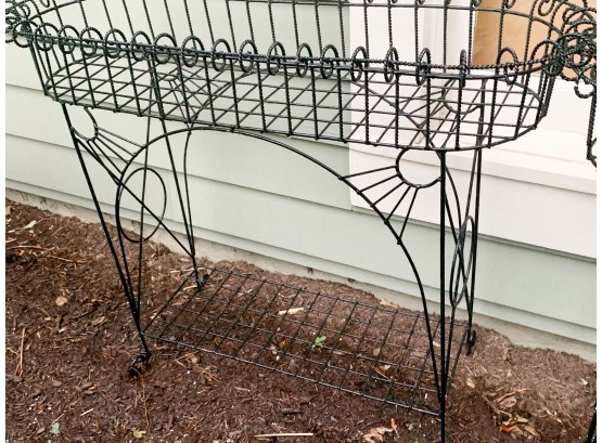 French Art Nouveau Faux-Rope Wire Plant Stand