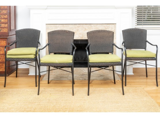 Set Of 4 Crate And Barrel Wicker Chairs