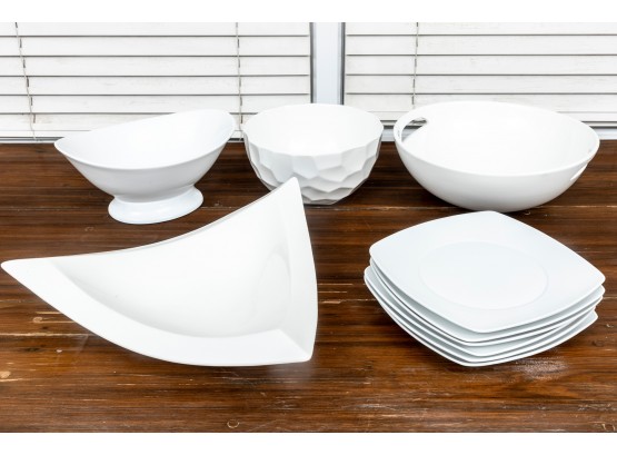 Grouping Of White Plates, Trays And Dishes 1/2