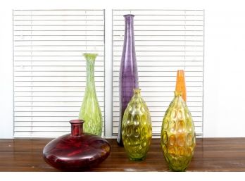 Grouping Of Colorful Decorative Glass Vessels 1/2