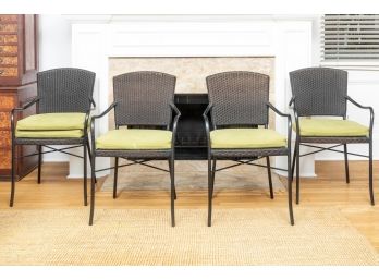 Set Of 4 Crate And Barrel Wicker Chairs