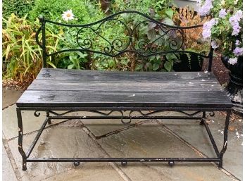 Iron And Wood Garden Bench