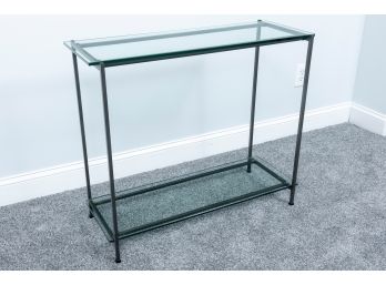 Glass And Iron 2-tiered Console Table