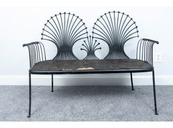 Iron French 'Peacock' Style Bench