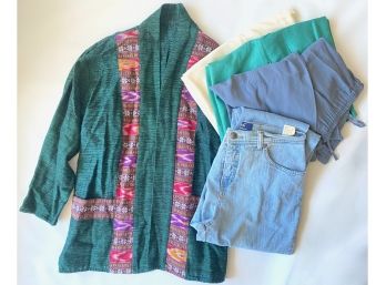 Gloria Vanderbilt Jeans, Hand Made Jacket & 3 Pants: Eileen Fisher, Ellen Tracy & More, Sizes 6-8
