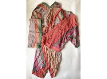 Vintage 1980s 3 Piece Hand Made Dress, Jacket & Sash, Size Medium