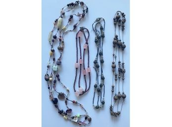 4 Beaded Necklaces: Glass Beads, Rhinestones & More Jewelry