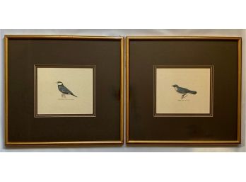 Pair Vintage Bird Prints: Grosso-Becco Padda  & Laniere Blu