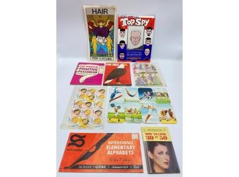 Vintage Ephemera Pamphlets, Diecut Lithograph Paper, Sports Cards, Magnet Game & More