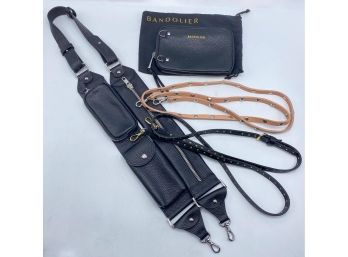New Bandolier Leather Pouch Bag With Strap & Dustbag & 2 Extra Straps