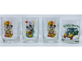 2000 Collectors McDonald's Disney Drinking Glasses & Collectors Hess Truck Glass Cup