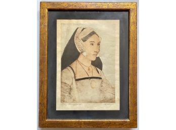 Vintage Hans Holbein The Younger 'Portrait Of Mary, Lady Heveningham' Signed Print