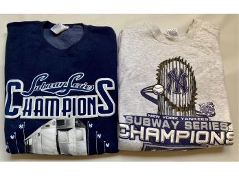 2 New Subway Series 2000 Yankees Vs Mets Sweatshirts, Size XXL