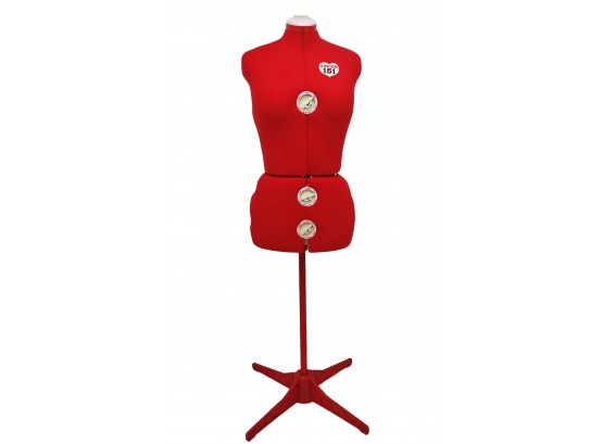 Singer Model 151 Adjustable Plus Size Red Dress Form Mannequin With Stand