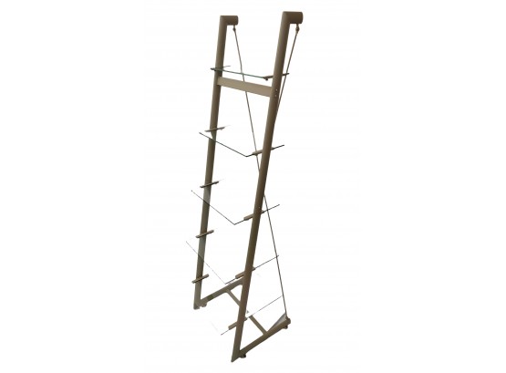 5 Tier Glass Shelf Ladder Display Unit Bookshelf