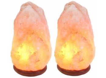 Pair Himalayan Hand Carved Salt  Lamps