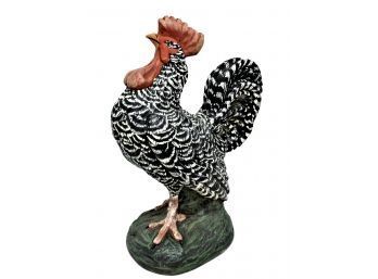 Large Hand Painted Concrete Rooster Garden Or Indoor Statue