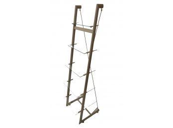 5 Tier Glass Shelf Ladder Display Unit Bookshelf