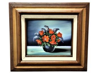 Signed Vintage Bouquet Of Flowers Still Life Oil Painting
