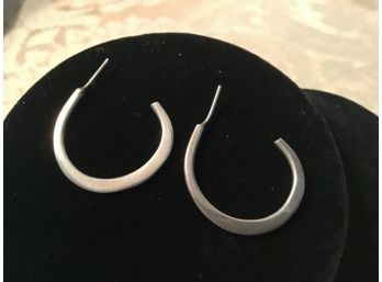Silvered 3/4' Hoop Earrings - Lot #22