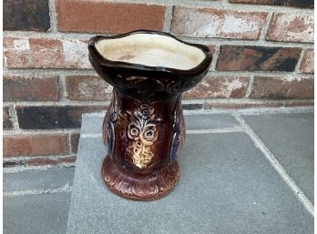 Vintage Owl Detailed Vase