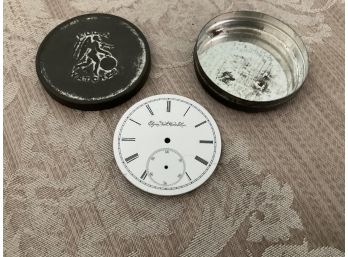 Vintage Elgin Watch, Tin, Watch Face