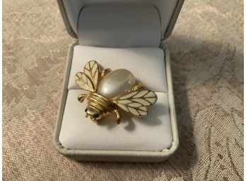 Gold Tone And Enamel Bee Pin - Lot #6