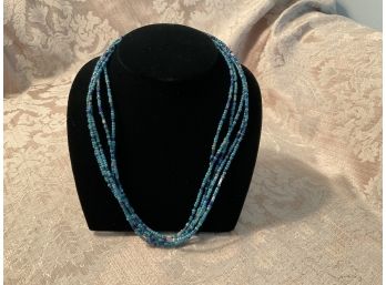 Turquoise Beaded Five Strand Necklace - Lot #30