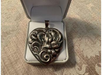 Sterling Silver Heart Shaped Pendant - Lot #19