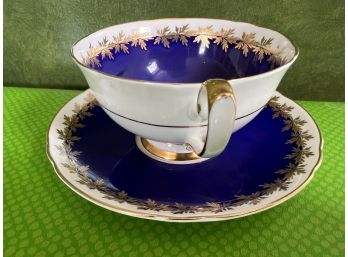 Bone China Cobalt Blue And Gold Tea Cup - England