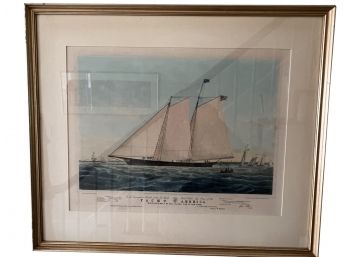 Yacht America Lithograph On Paper