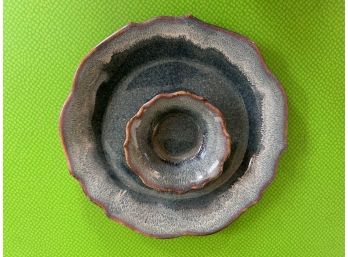 Handmade Ceramic  Dip And Chip Dish -bay