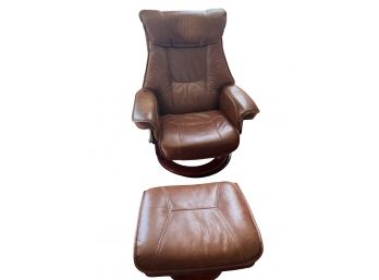 Attractive Leather Chair And Ottoman