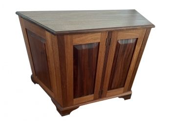 Trapezoid Shaped Custom /handmade Solid Wood Storage Cabinet