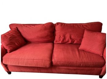 Calico Corners Custom Upholstered Red Sofa
