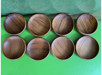 8 Shallow Wooden Bowls