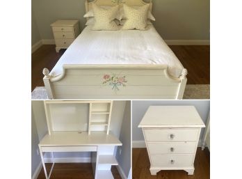 Double Bed Head And Footboard, Night Stand, & Desk