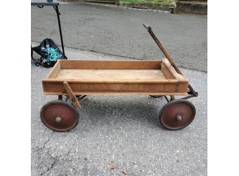 Rare Antique Wood Olympic Children's Wagon - Fantastic To Ride & / Or Display!