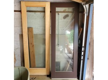 Pair Of Pella Sliding Glass Doors With Wood Frames