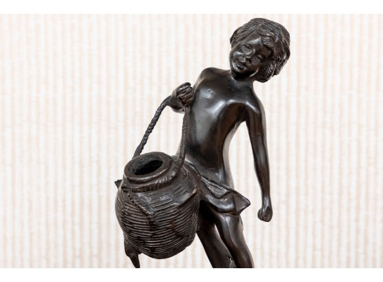 'Le Petit Porteur D'eau' Bronze Sculpture Replica By Auguste Moreau