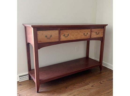 A Custom Hand Crafted Mixed Wood Shaker Style Console With Drawers By Dan Nathan