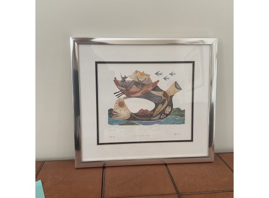 Aram Egbi - Signed In Pencil - Lithograph - Framed - Jonah And The Whale