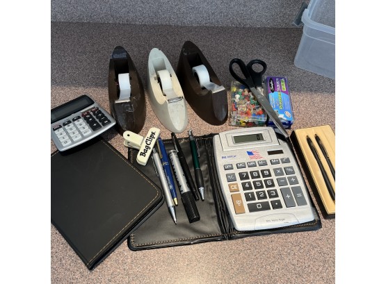 Office Desk Supplies And A Cross Pen Set -
