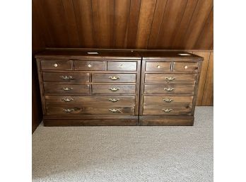 Two Ethan Allen Colonial Revival Dressers - Small And Large
